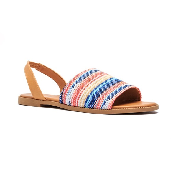 Qupid Women's Slingback Multicolor Sandals - Picture 2 of 3